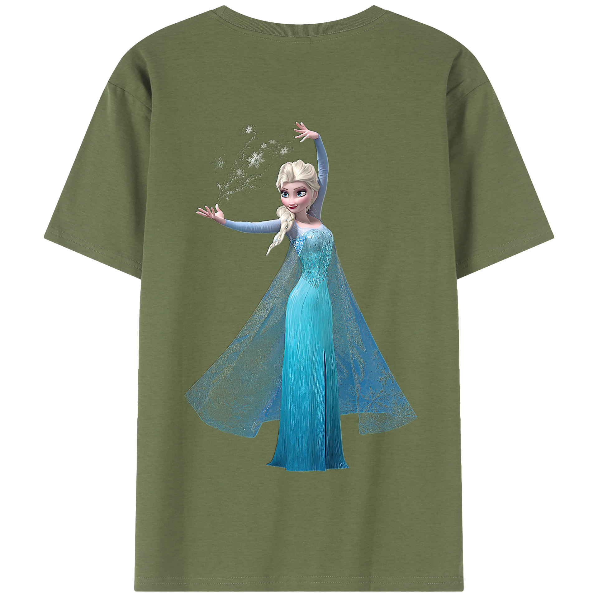（画像用） アナと雪の女王 アンナ エルサ Frozen Anna Elsa 綿100％半袖Tシャツ（背面プリント）